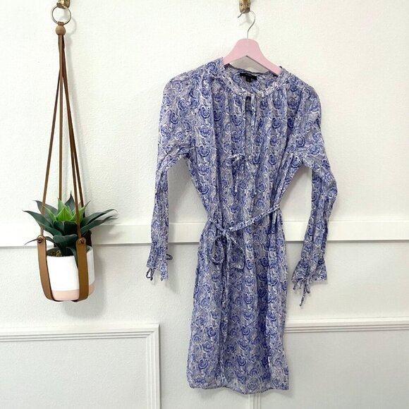 J Crew Tie-Waist Tunic Beach Dress in Dandelion Swirl Size S - Picture 2 of 6